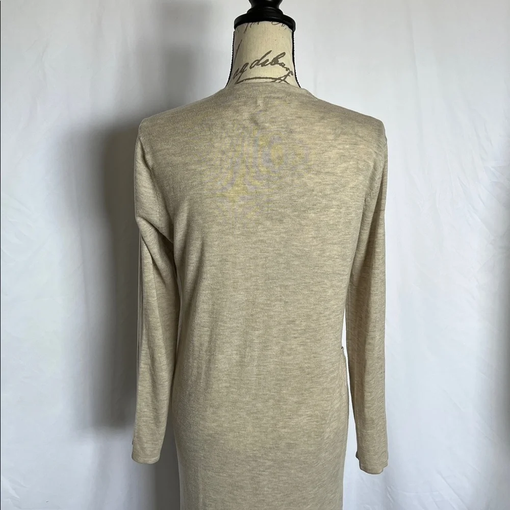 Long open tan cardigan with drop in pockets xs - Picture 5 of 8